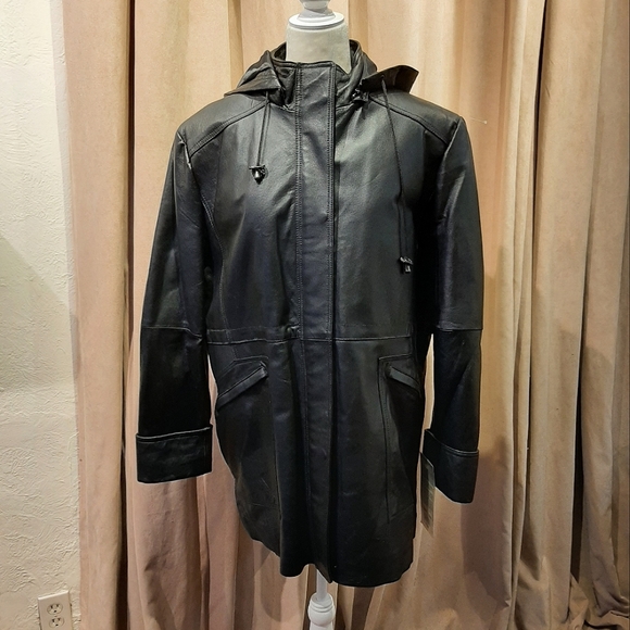 Phase Two leather Anorak coat - Picture 2 of 10